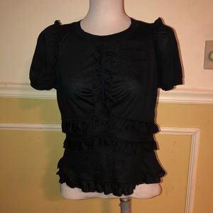 Louis Vuitton Black Ruffled Shirt